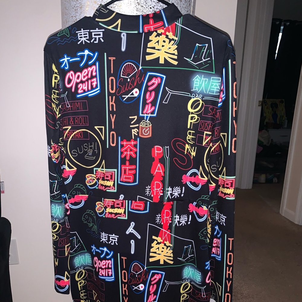 Black signage dress